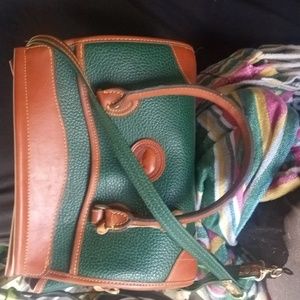 Dooney & Bourke Green and Brown Leather Bag